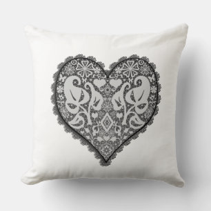 Open hart, bruiloft, vintage, verloving, cadeau kussen