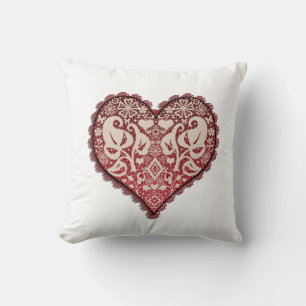 Open hart, bruiloft, vintage, verloving, cadeau kussen