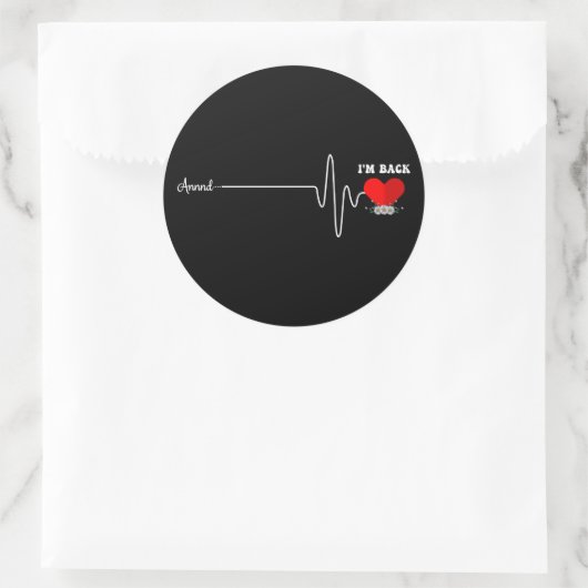 Open hart bypass operatie overlevende hartaanval ronde sticker (Tas)