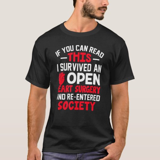 Open hart chirurgie krijger overlevende bypass har t-shirt (Voorkant)