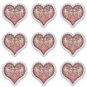 Open hart, gezicht, hart, liefde, vintage sticker (Voorkant)