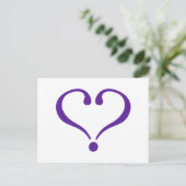 Open hart in het paarse voor Valentijnsdag liefde Feestdagenkaart (Staand voorkant)