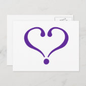 Open hart in het paarse voor Valentijnsdag liefde Feestdagenkaart (Voorkant / Achterkant)