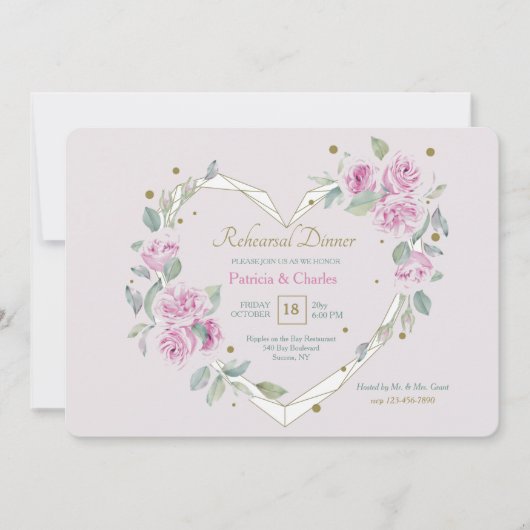 Open hart repetitie diner kaart (Voorkant)