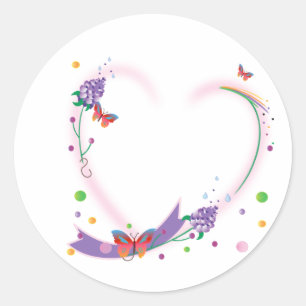Open-hart ronde Sticker