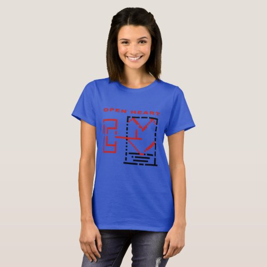 Open hart T-shirt (Voorkant volledig)