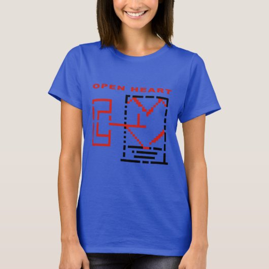 Open hart T-shirt (Voorkant)