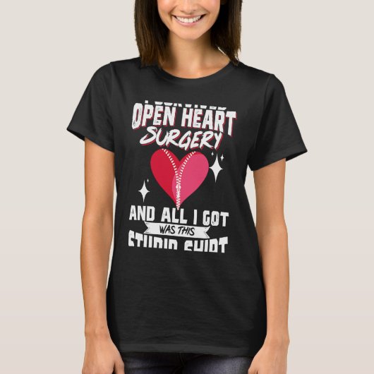 Open hartchirurgie Bypass Awareness Heart I Surviv T-shirt (Voorkant)