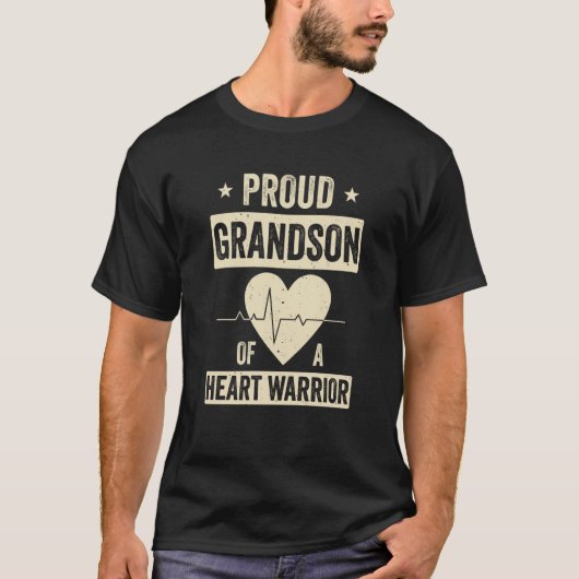 Open hartchirurgie CHD Transplant Grandson of Hear T-shirt (Voorkant)