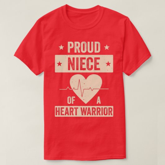 Open hartchirurgie CHD Transplant Niece of a Heart T-shirt (Design voorkant)
