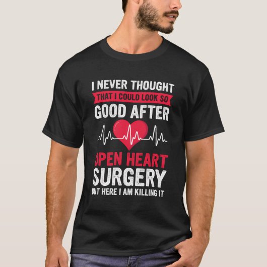 Open hartchirurgie Hartpatiënt operatie Grappig R T-shirt (Voorkant)