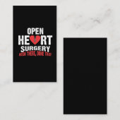 Open hartchirurgie Herstel van de Bypass Patiënt Visitekaartje (Voorkant / Achterkant)