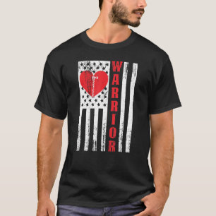 Open hartchirurgie Starrior US Flag-Heart Patiënte T-shirt