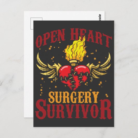 Open hartchirurgie Survivor Bypass Heart Disease Briefkaart (Voorkant / Achterkant)