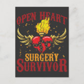 Open hartchirurgie Survivor Bypass Heart Disease Briefkaart (Voorkant)