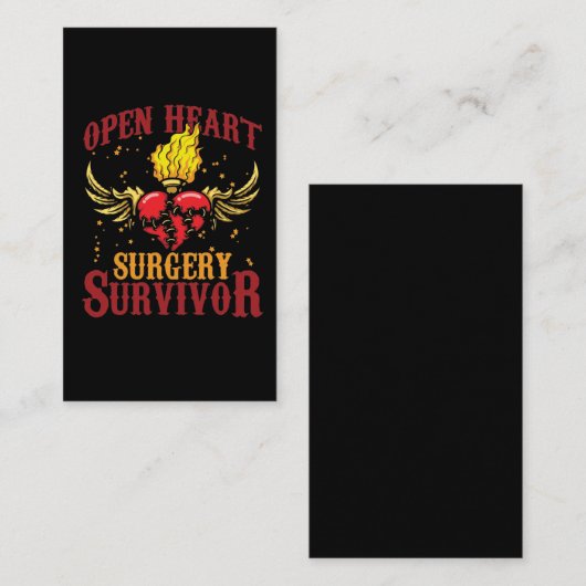 Open hartchirurgie Survivor Bypass Heart Disease Visitekaartje (Voorkant / Achterkant)
