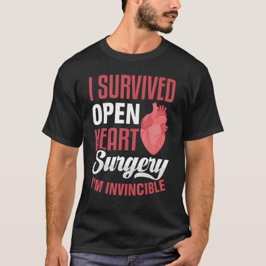 Open hartchirurgie Survivor Warrior Bypass Heart T-shirt (Voorkant)