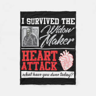 Open hartchirurgie Survivor Widow Maker Heart Atta Fleece Deken