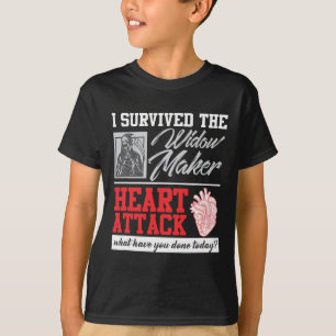Open hartchirurgie Survivor Widow Maker Heart Atta T-shirt