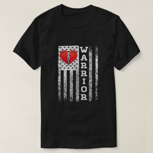 Open hartchirurgie Warrior Gift for Heart Patiënte T-shirt (Design voorkant)