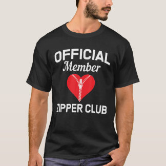 Open hartchirurgie Zipper Club Bypass Get Well Rec T-shirt