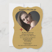 Open Heart Gold Foto Afstuderen Uitnodiging (Voorkant)