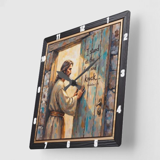 Open Heart: Jesus's Gentle Call Vierkante Klok (Hoek)