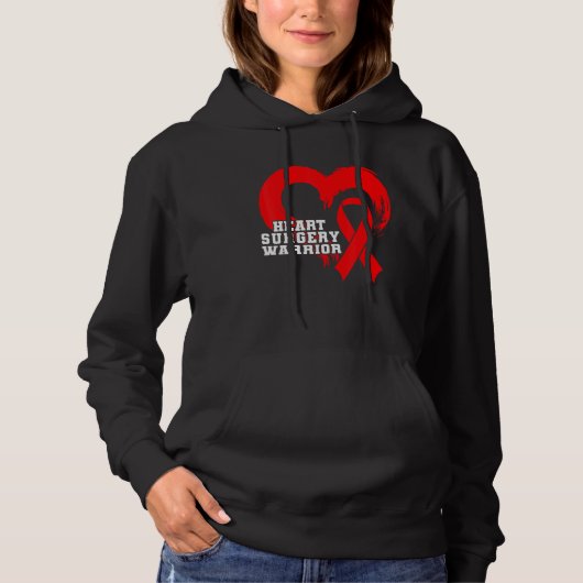 Open Heart Surgery Bypass Awareness Heart Heart Su Hoodie (Voorkant)