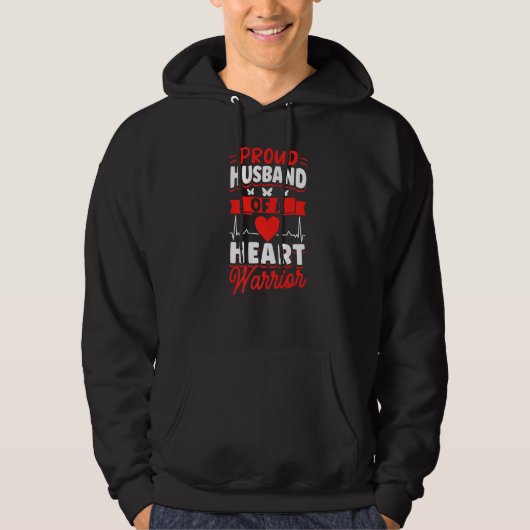 Open Heart Surgery Bypass Awareness Heart Proud Hu Hoodie (Voorkant)