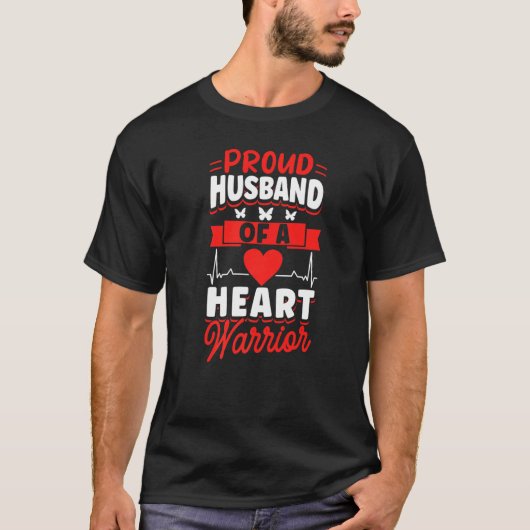 Open Heart Surgery Bypass Awareness Heart Proud Hu T-shirt (Voorkant)