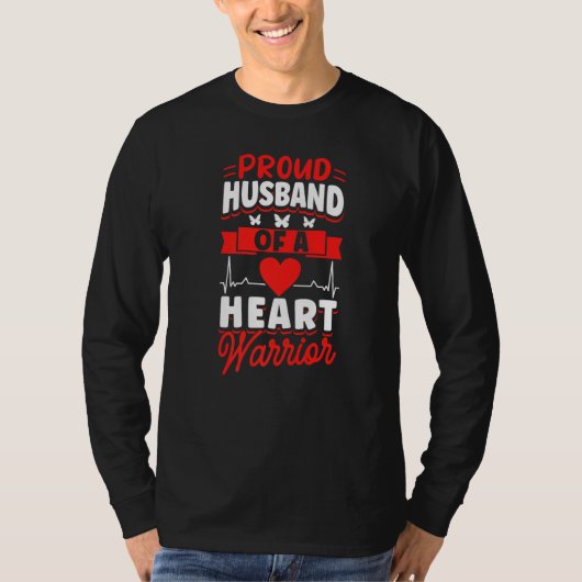 Open Heart Surgery Bypass Awareness Heart Proud Hu T-shirt (Voorkant)