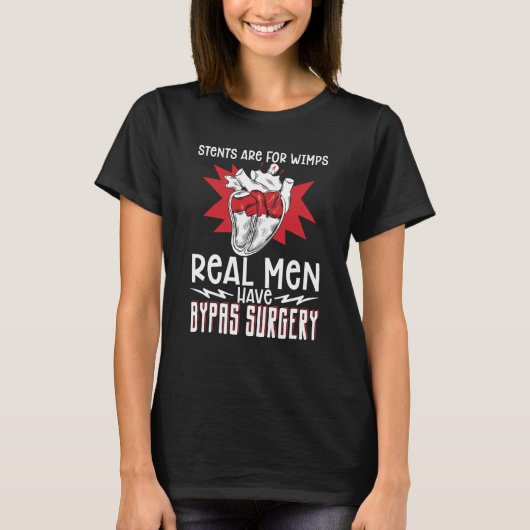 Open Heart Surgery Bypass Awareness Heart Stents A T-shirt (Voorkant)