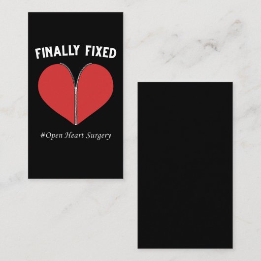 Open Heart Surgery Recovery Operation Bypass Visitekaartje (Voorkant / Achterkant)