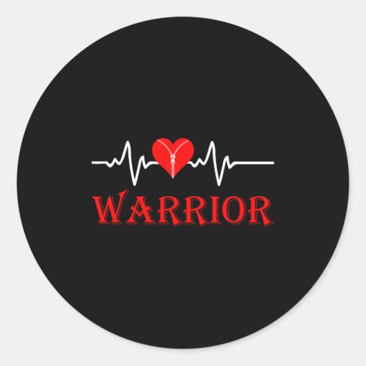 Open Heart Surgery Recovery Survivor Heart Warrior Ronde Sticker (Voorkant)