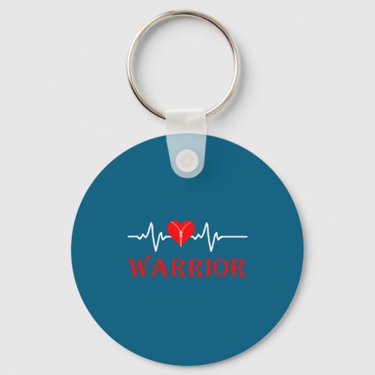 Open Heart Surgery Recovery Survivor Heart Warrior Sleutelhanger (Voorkant)