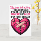 Open Heart Surgery Scars Tell A Story, Heart Attac Kaart (Gele Bloem)