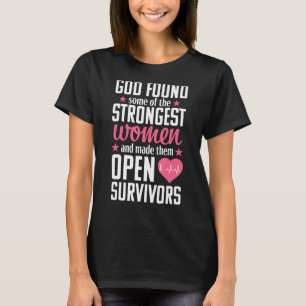 Open Heart Surgery Survivor Bypass Recovery Vrouwe T-shirt