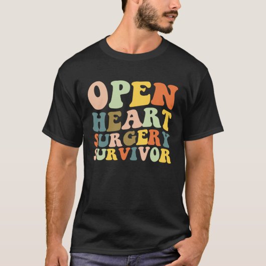 Open Heart Surgery Survivor Heart Surgery Recovery T-shirt (Voorkant)