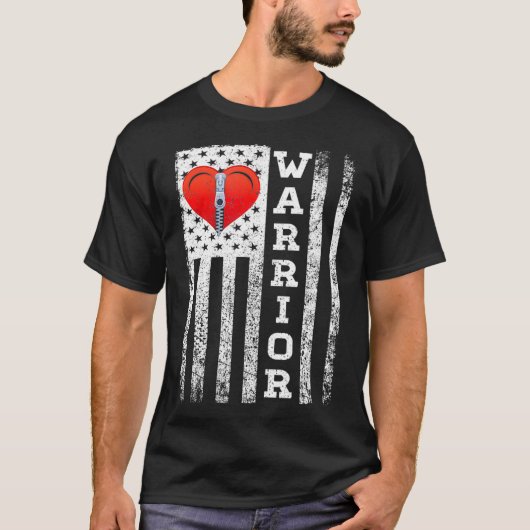 Open Heart Surgery Warrior Gift For Heart Patients T-shirt (Voorkant)