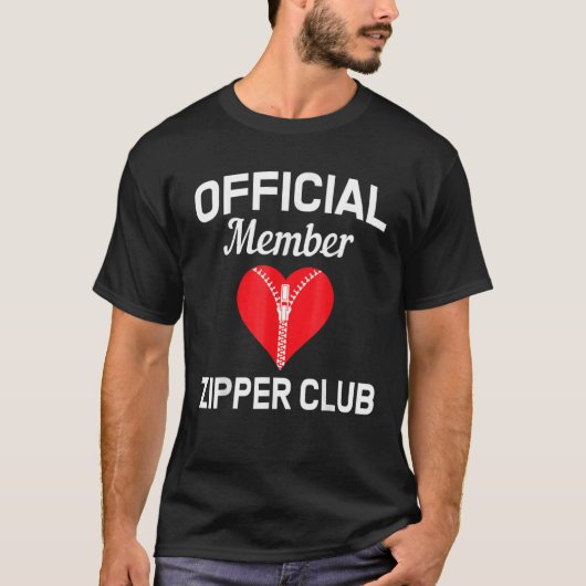 Open Heart Surgery Zipper Club Bypass Get Well Rec T-shirt (Voorkant)