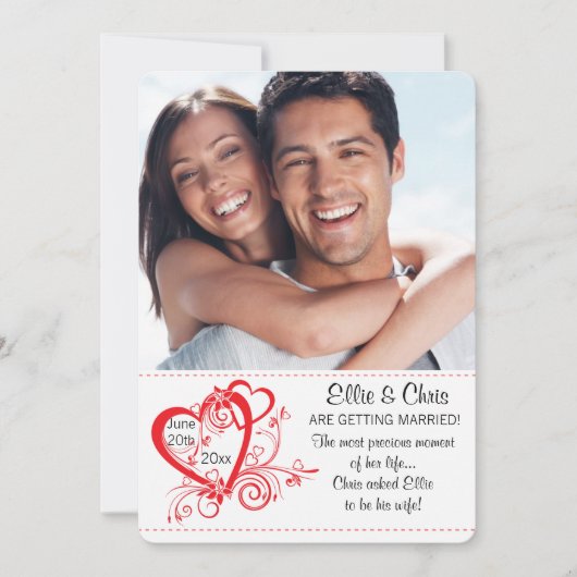 Open Hearts Foto Verloving Aankondiging (Voorkant)