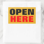 OPEN HIER RECHTHOEKIGE STICKER (Tas)