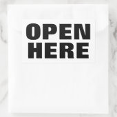 OPEN HIER RECHTHOEKIGE STICKER (Tas)