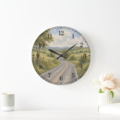Open Highway Wall Clock — Scenic Road Design Grote Klok (Huis)