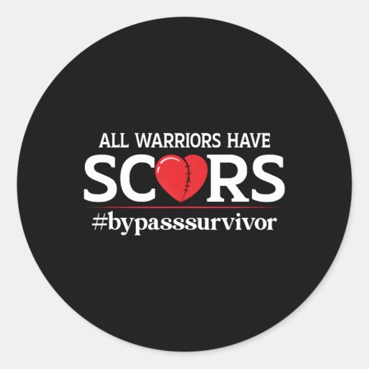 Open hij Survivor Bypass Warrior hebben littekens Ronde Sticker (Voorkant)