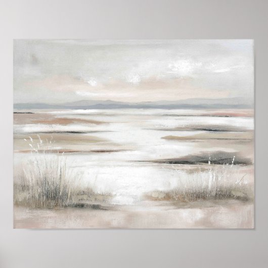 Open Horizon Moeras #3 – Zachte Neutrale Landschap Poster (Voorkant)