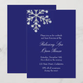 Open House Blue Offset Crystal Snowflake Kaart (Voorkant / Achterkant)