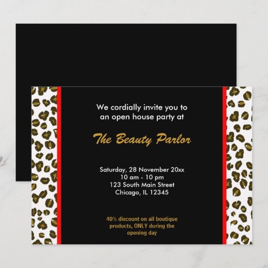 Open House Boutique Celebration Kaart (Voorkant / Achterkant)