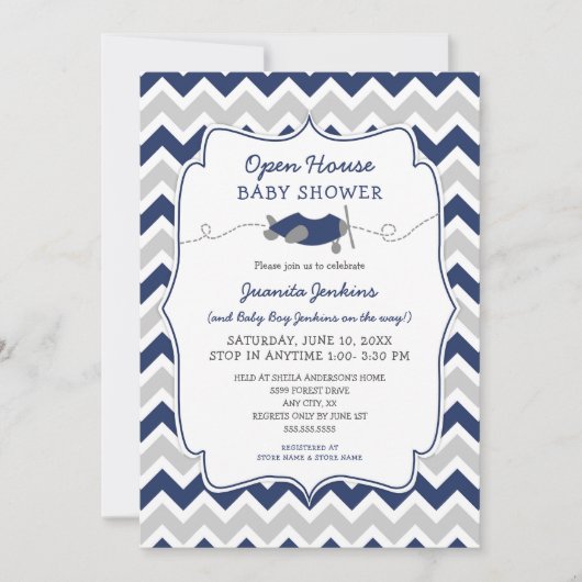Open House Boy Baby shower Kaart (Voorkant)