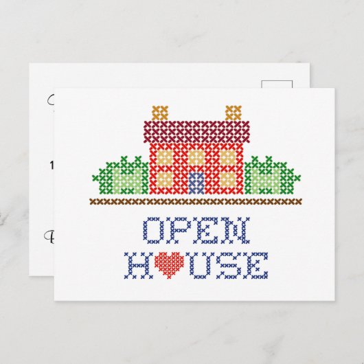 Open House-Briefkaart aanpassen Briefkaart (Voorkant / Achterkant)